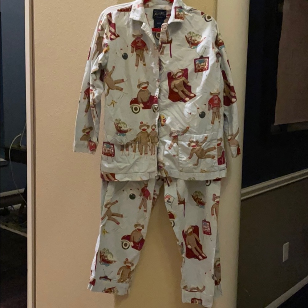 Nick & Nora sleep ware sock monkey print